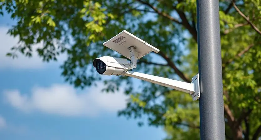 street view public street solar powered security camera with pole​