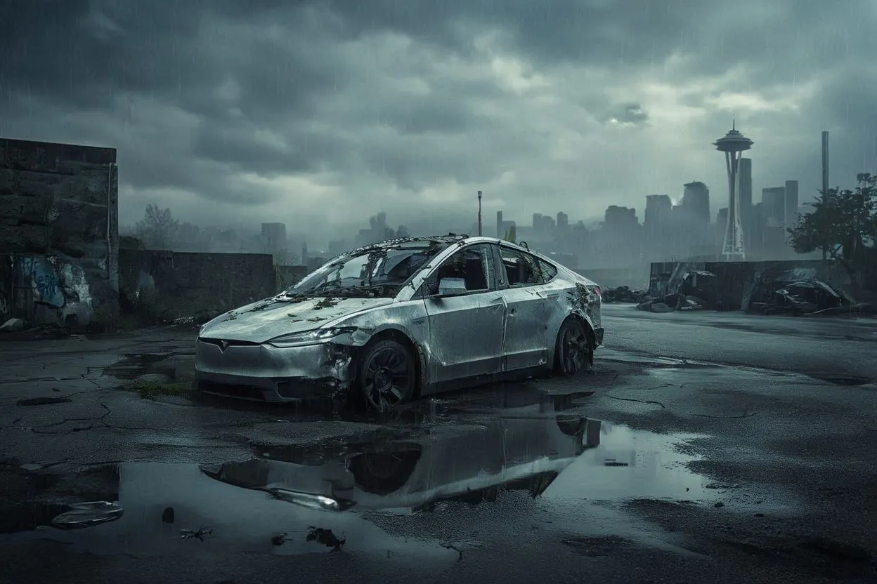 seattle abandoned tesla cybertruck