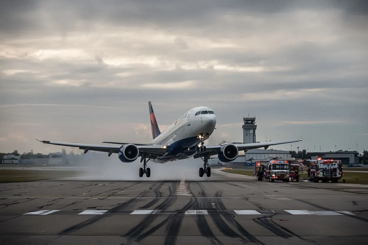 delta flight emergency landing cecil airport