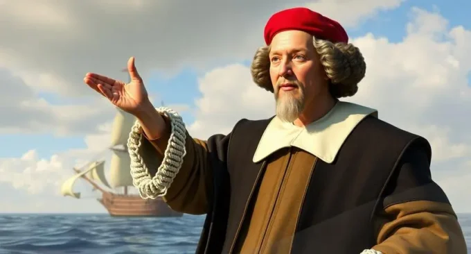 generates a hyperrealistic image of Christopher Columbus